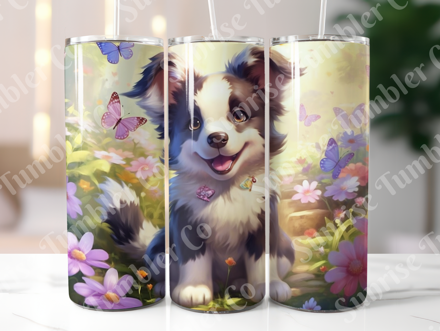 Summer Puppy Variety - 20oz and 30oz Tumblers (Glow In The Dark Green And Blue Available)
