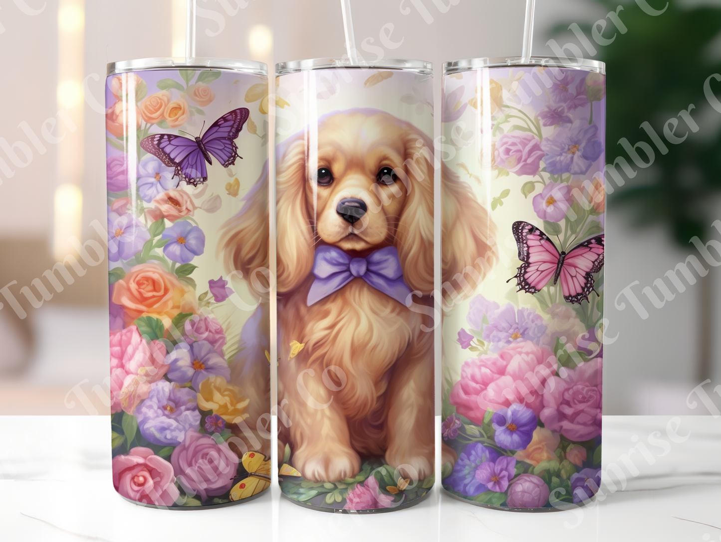 Summer Puppy Variety - 20oz and 30oz Tumblers (Glow In The Dark Green And Blue Available)