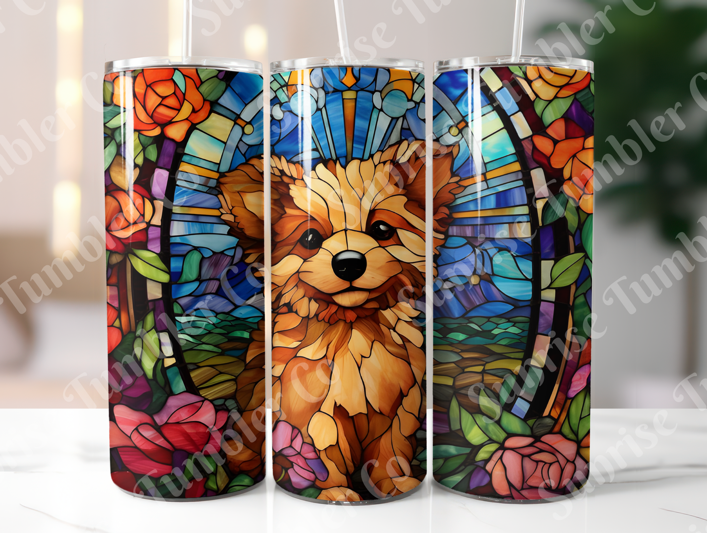 Summer Puppy Variety - 20oz and 30oz Tumblers (Glow In The Dark Green And Blue Available)