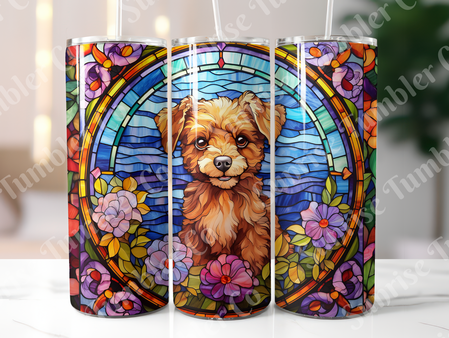 Summer Puppy Variety - 20oz and 30oz Tumblers (Glow In The Dark Green And Blue Available)