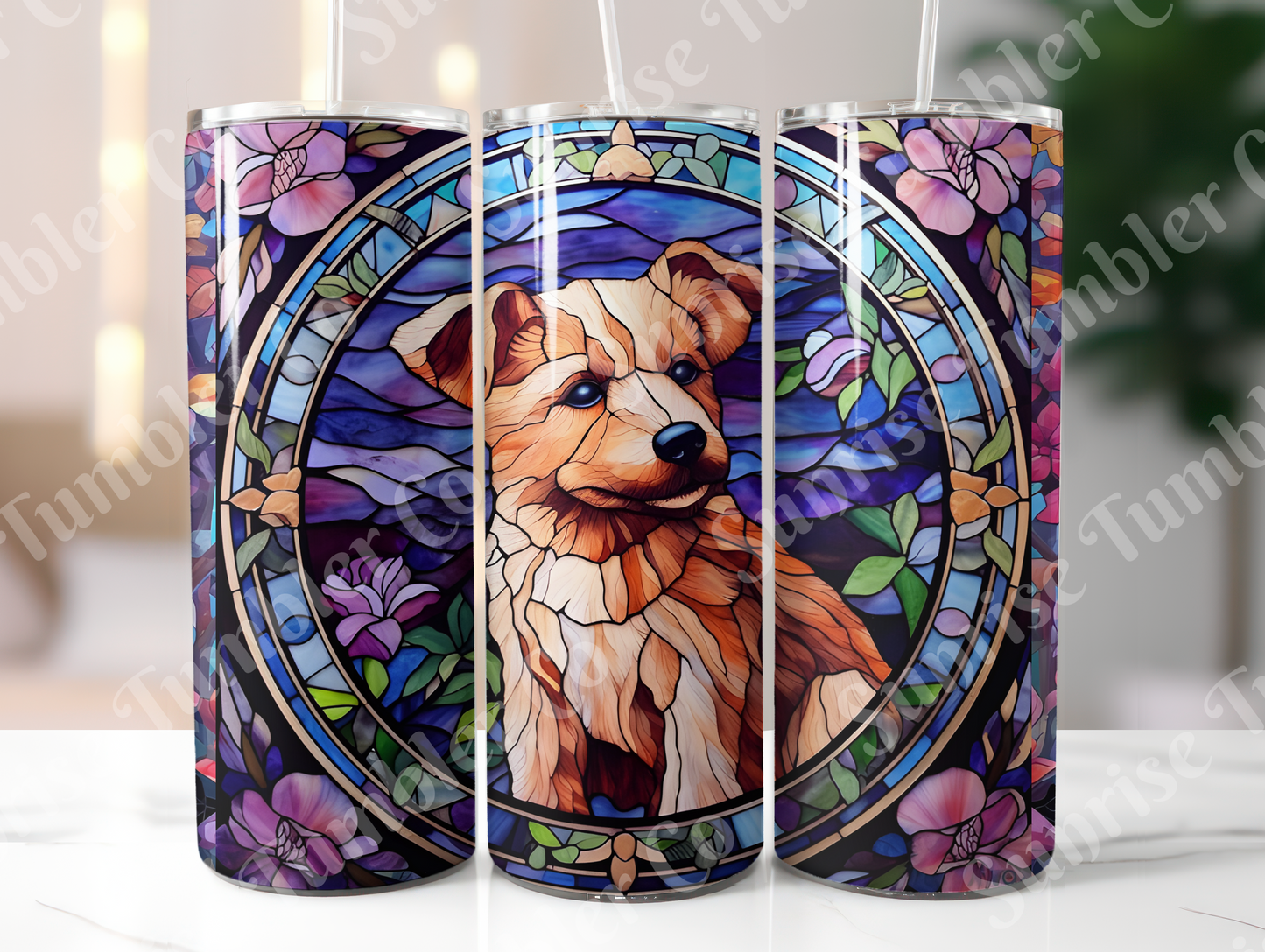 Summer Puppy Variety - 20oz and 30oz Tumblers (Glow In The Dark Green And Blue Available)