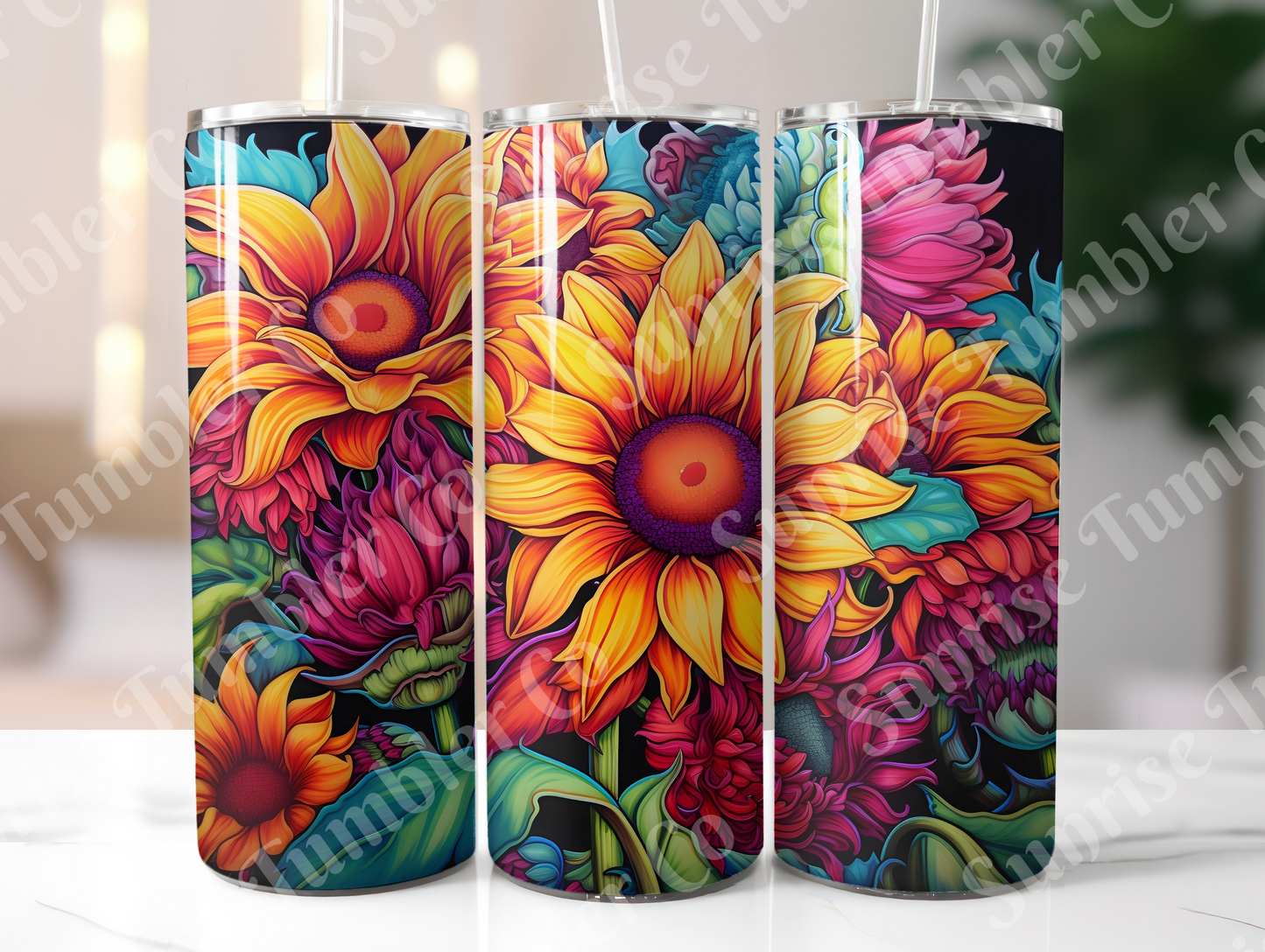 Sunflower Variety Part 3 - 20oz and 30oz Tumblers (Glow In The Dark Green And Blue Available)