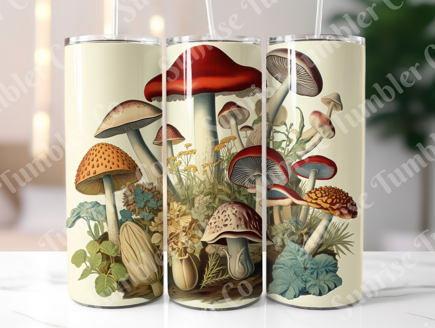 Mushroom Variety Part 2 - 20oz and 30oz Tumblers (Glow In The Dark Green And Blue Available)