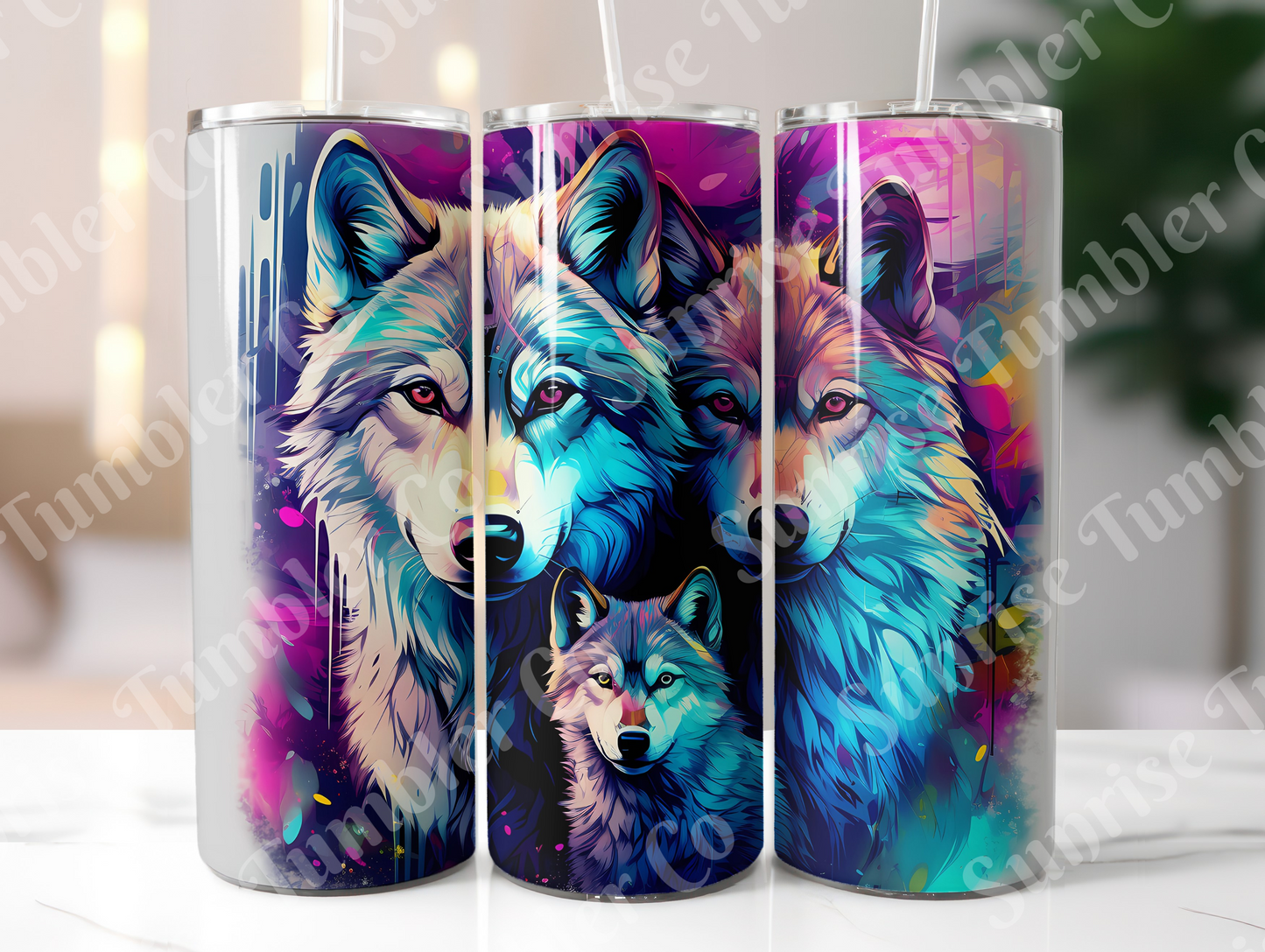 Wolf Variety Part 2 - 20oz and 30oz Tumblers (Glow In The Dark Green And Blue Available)