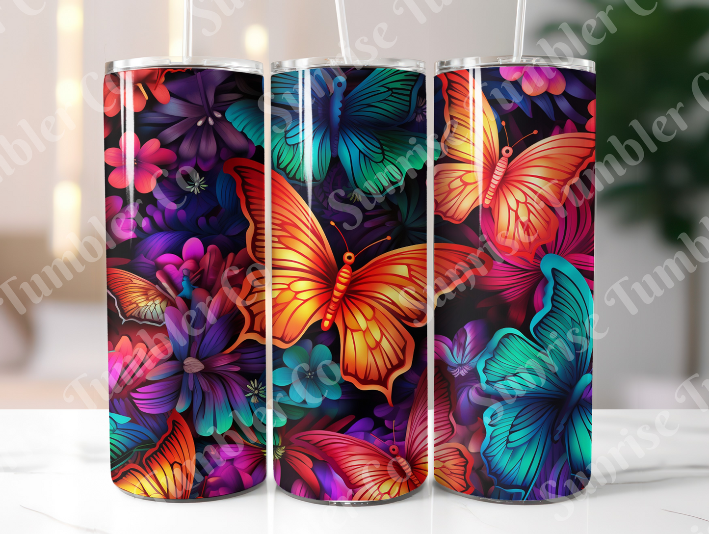 Butterflies Variety Part 3 - 20 oz and 30 oz Tumblers (Glow In The Dark Options Available)