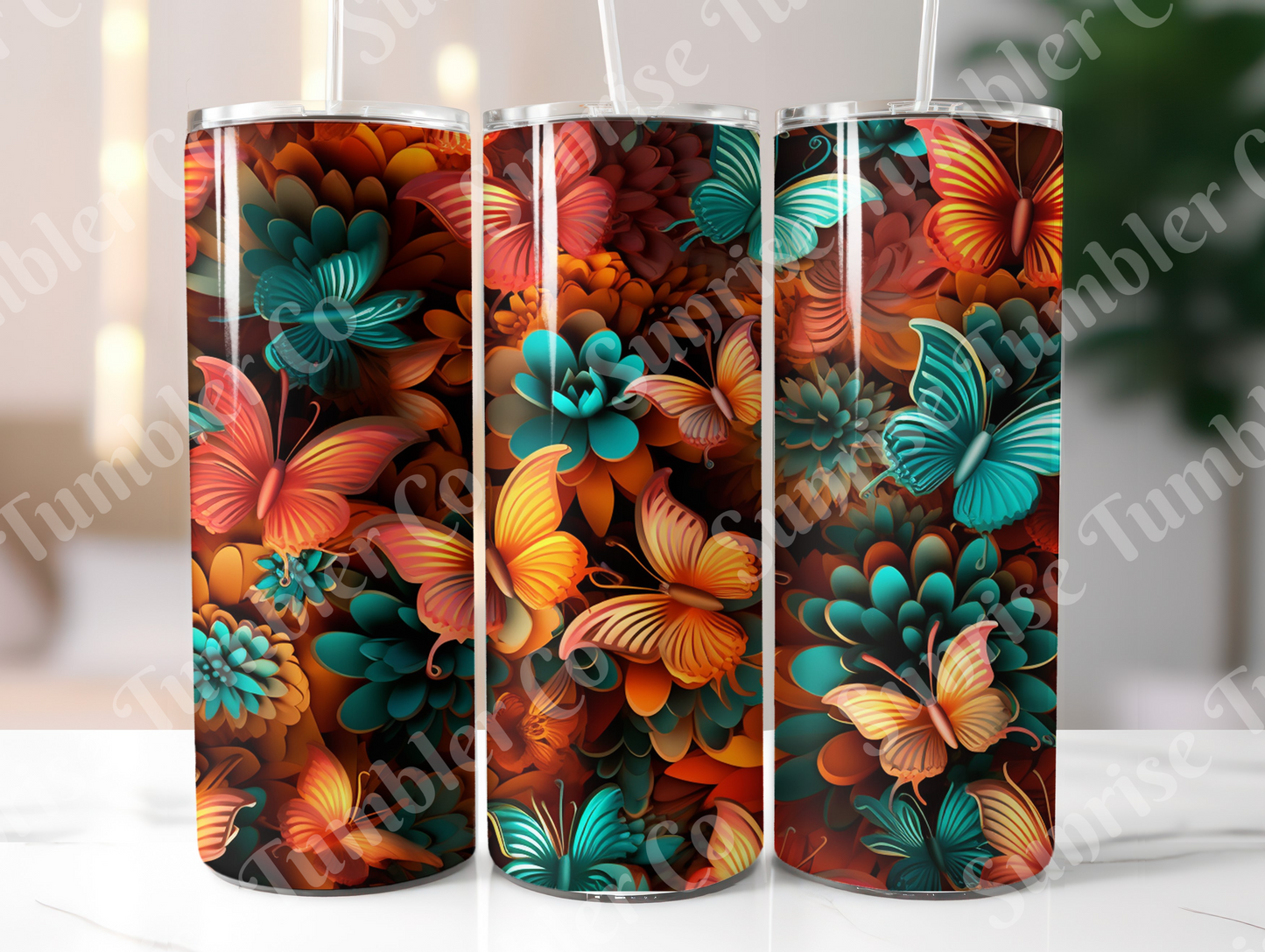 Butterflies Variety Part 3 - 20 oz and 30 oz Tumblers (Glow In The Dark Options Available)