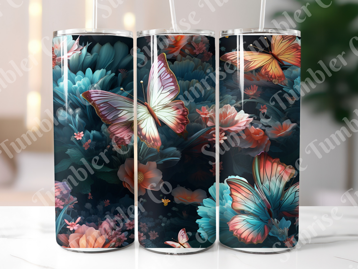 Butterflies Variety Part 3 - 20 oz and 30 oz Tumblers (Glow In The Dark Options Available)