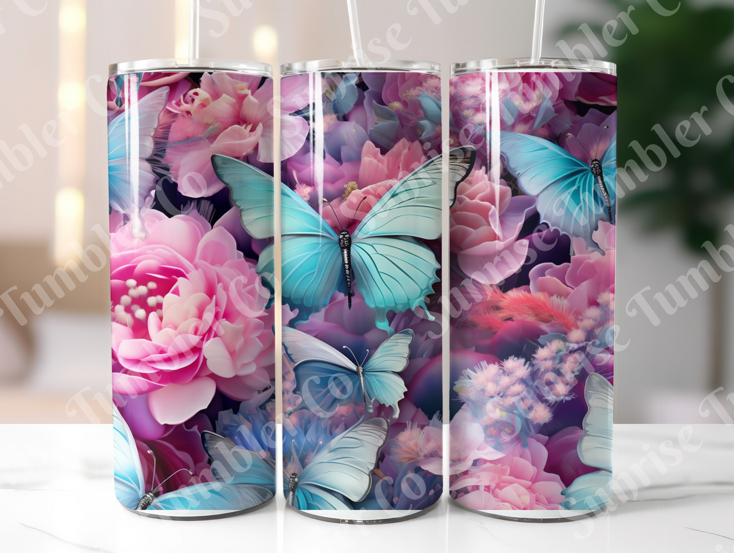 Butterflies Variety Part 3 - 20 oz and 30 oz Tumblers (Glow In The Dark Options Available)