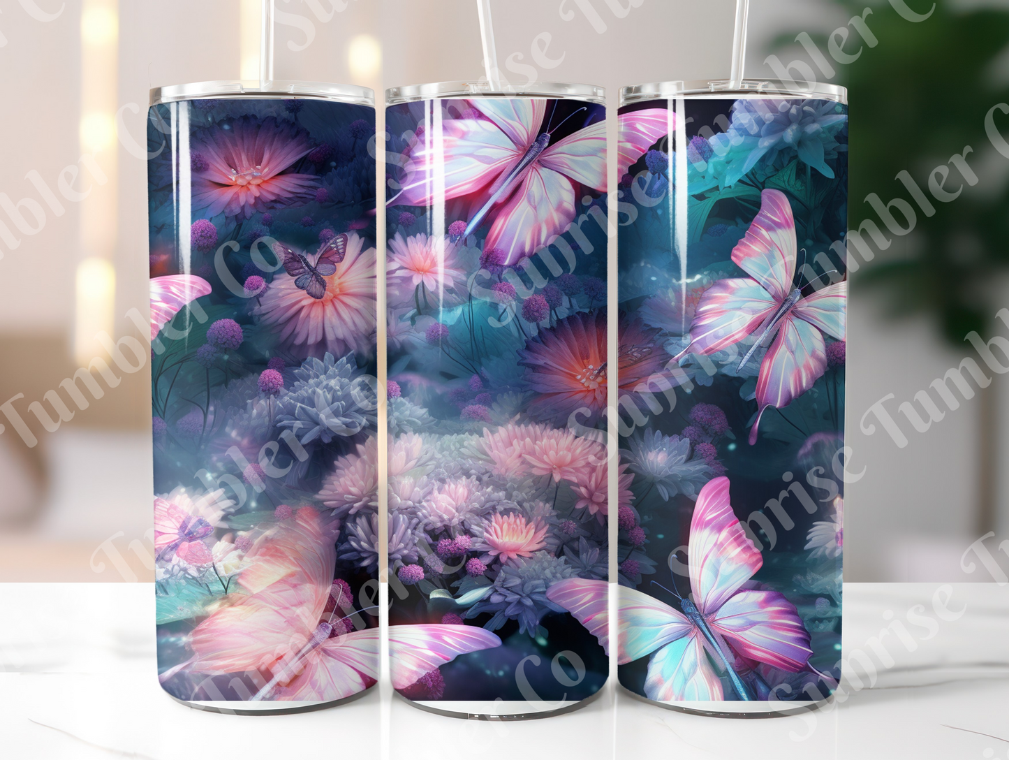 Butterflies Variety Part 3 - 20 oz and 30 oz Tumblers (Glow In The Dark Options Available)