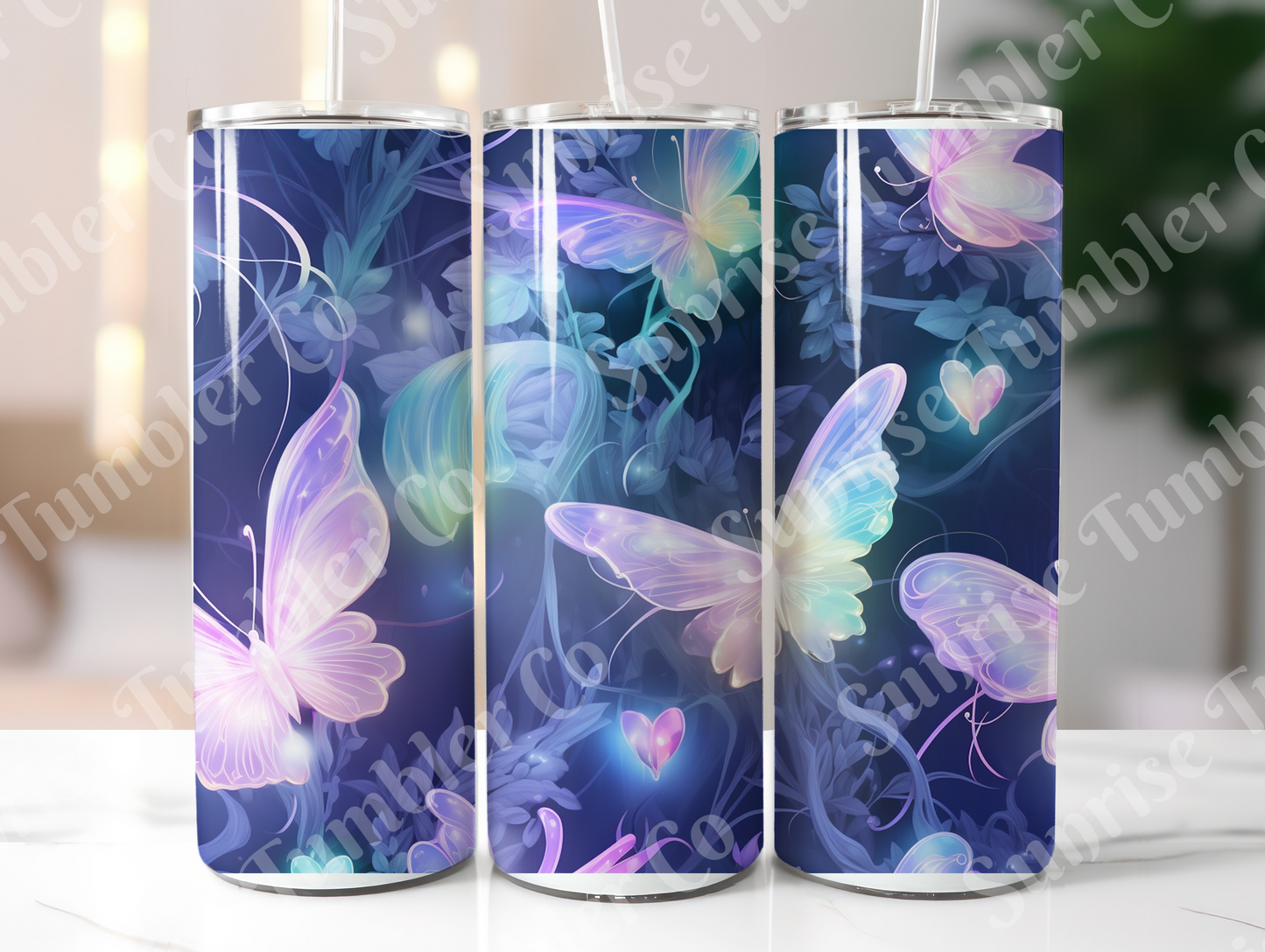 Butterflies Variety Part 3 - 20 oz and 30 oz Tumblers (Glow In The Dark Options Available)