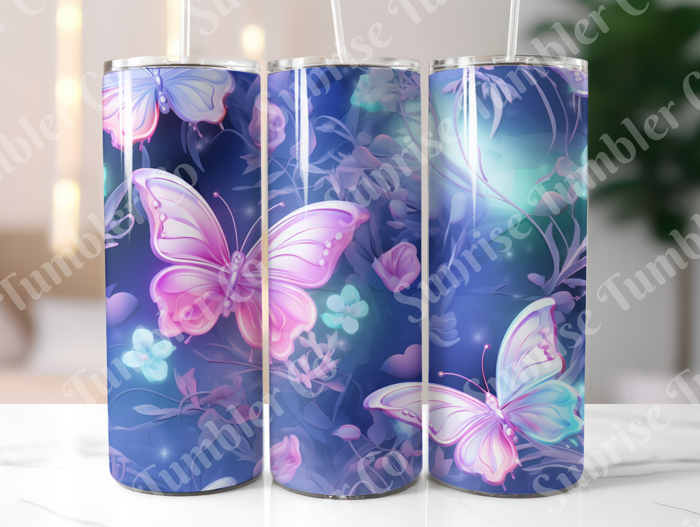 Butterflies Variety Part 3 - 20 oz and 30 oz Tumblers (Glow In The Dark Options Available)