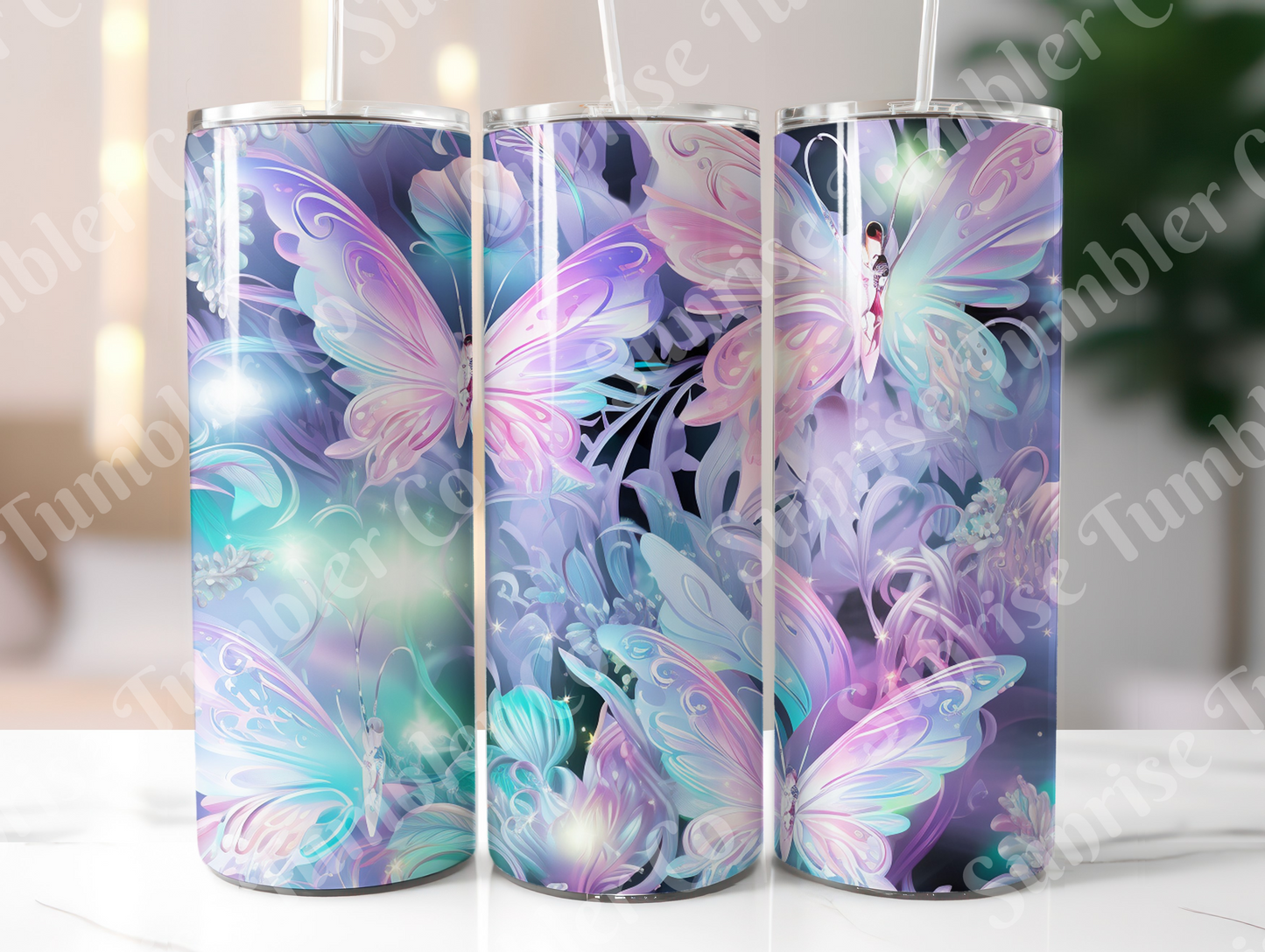 Butterflies Variety Part 3 - 20 oz and 30 oz Tumblers (Glow In The Dark Options Available)