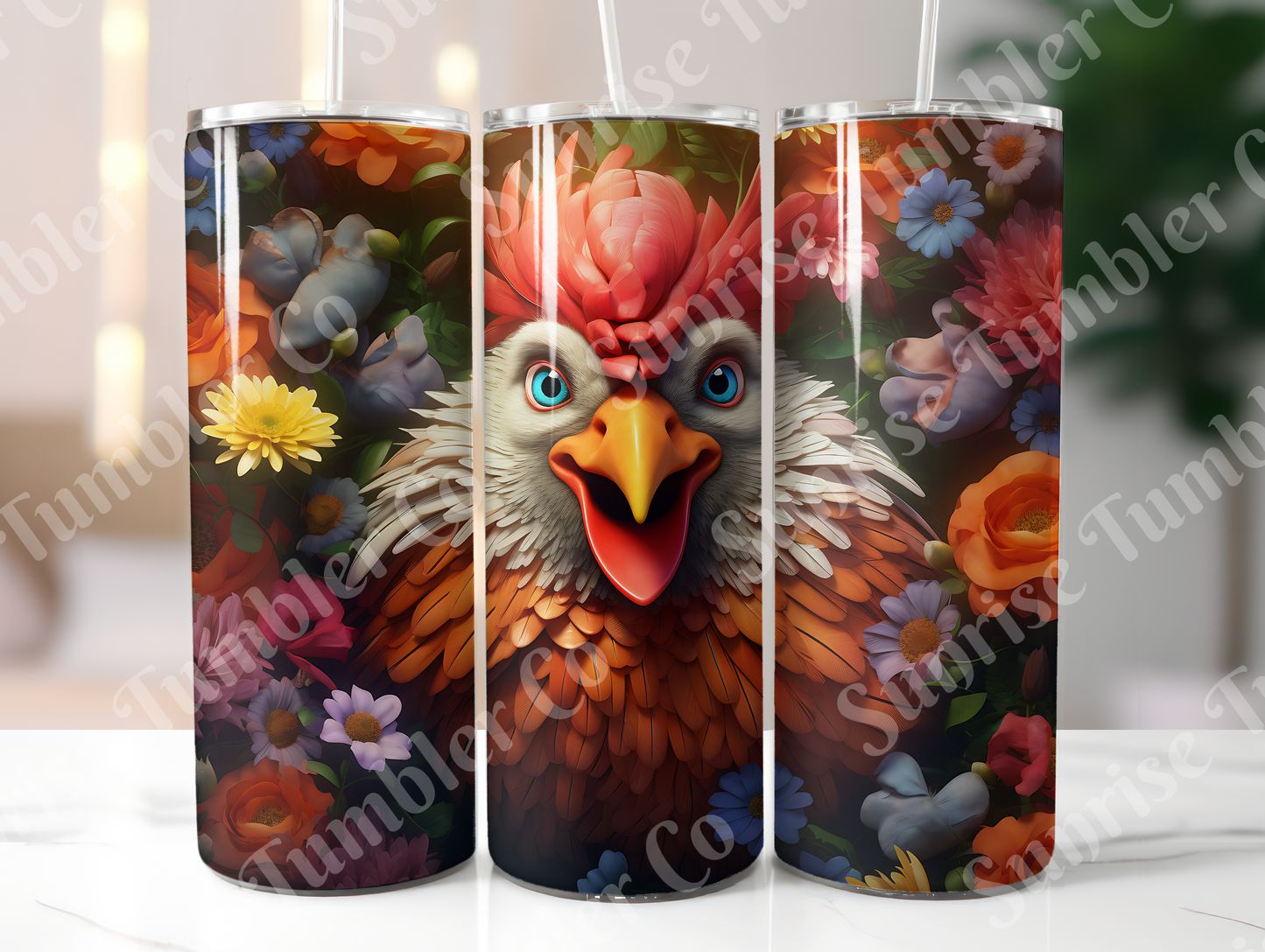 Chicken Variety Part 1 - 20oz and 30oz Tumblers (Glow In The Dark Green And Blue Available)