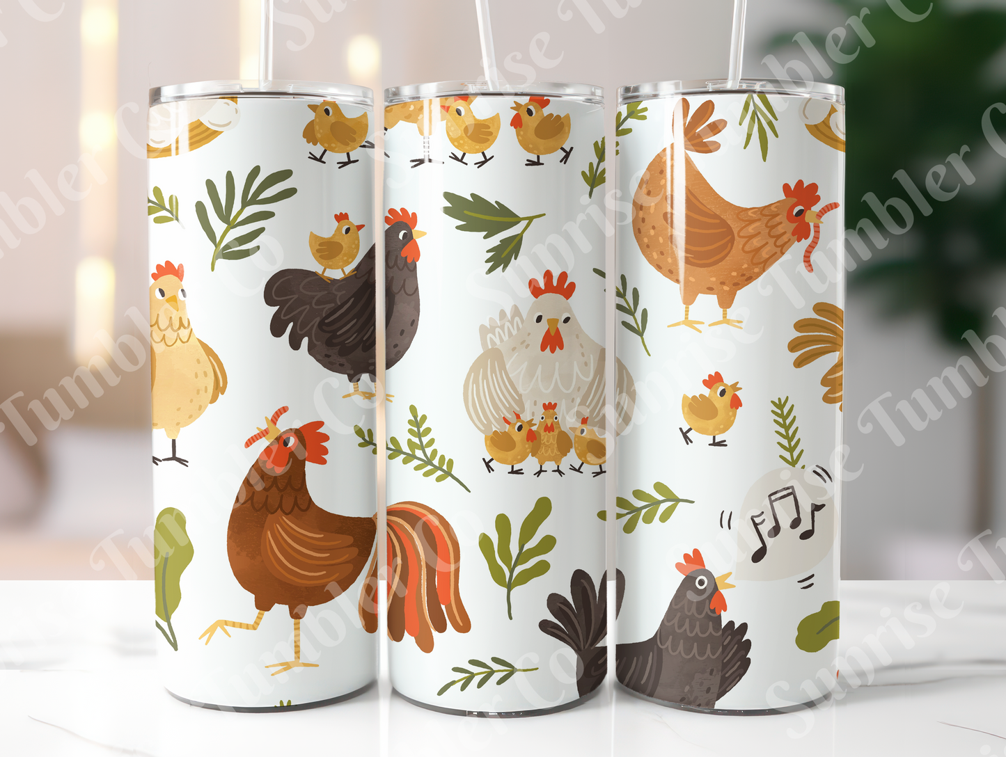 Chicken Variety Part 2 - 20oz and 30oz Tumblers (Glow In The Dark Green And Blue Available)