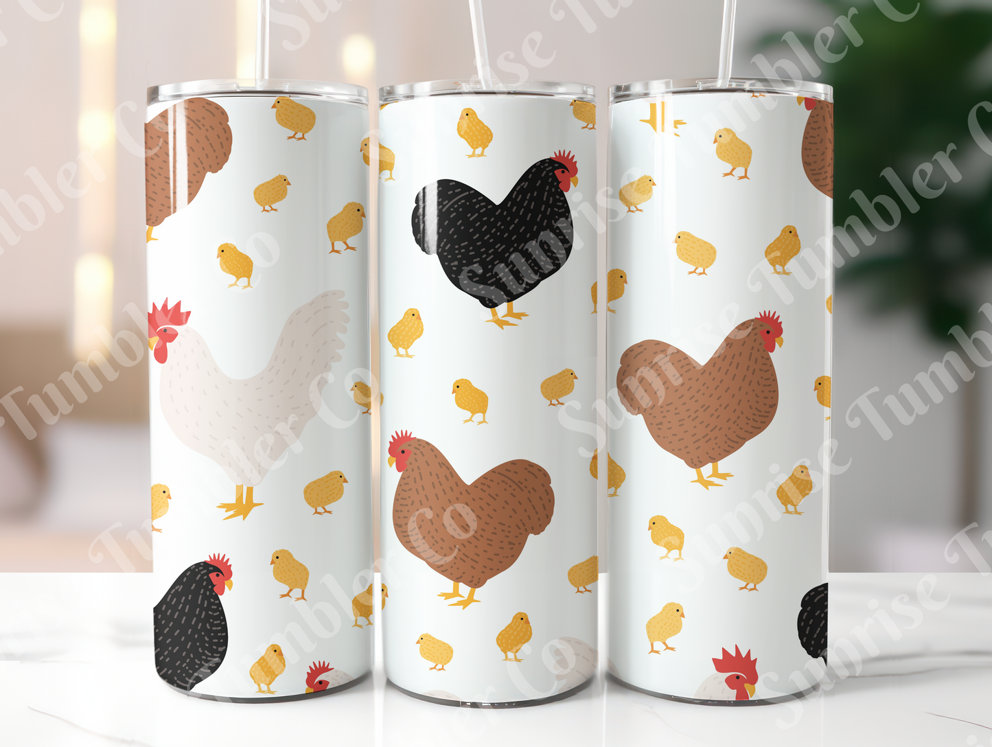 Chicken Variety Part 2 - 20oz and 30oz Tumblers (Glow In The Dark Green And Blue Available)