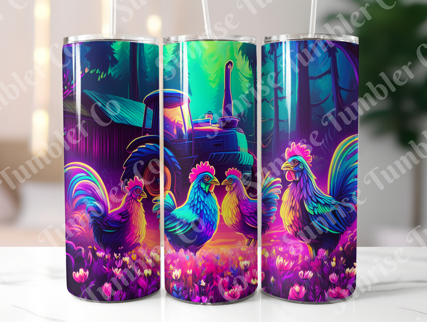 Chicken Variety Part 1 - 20oz and 30oz Tumblers (Glow In The Dark Green And Blue Available)