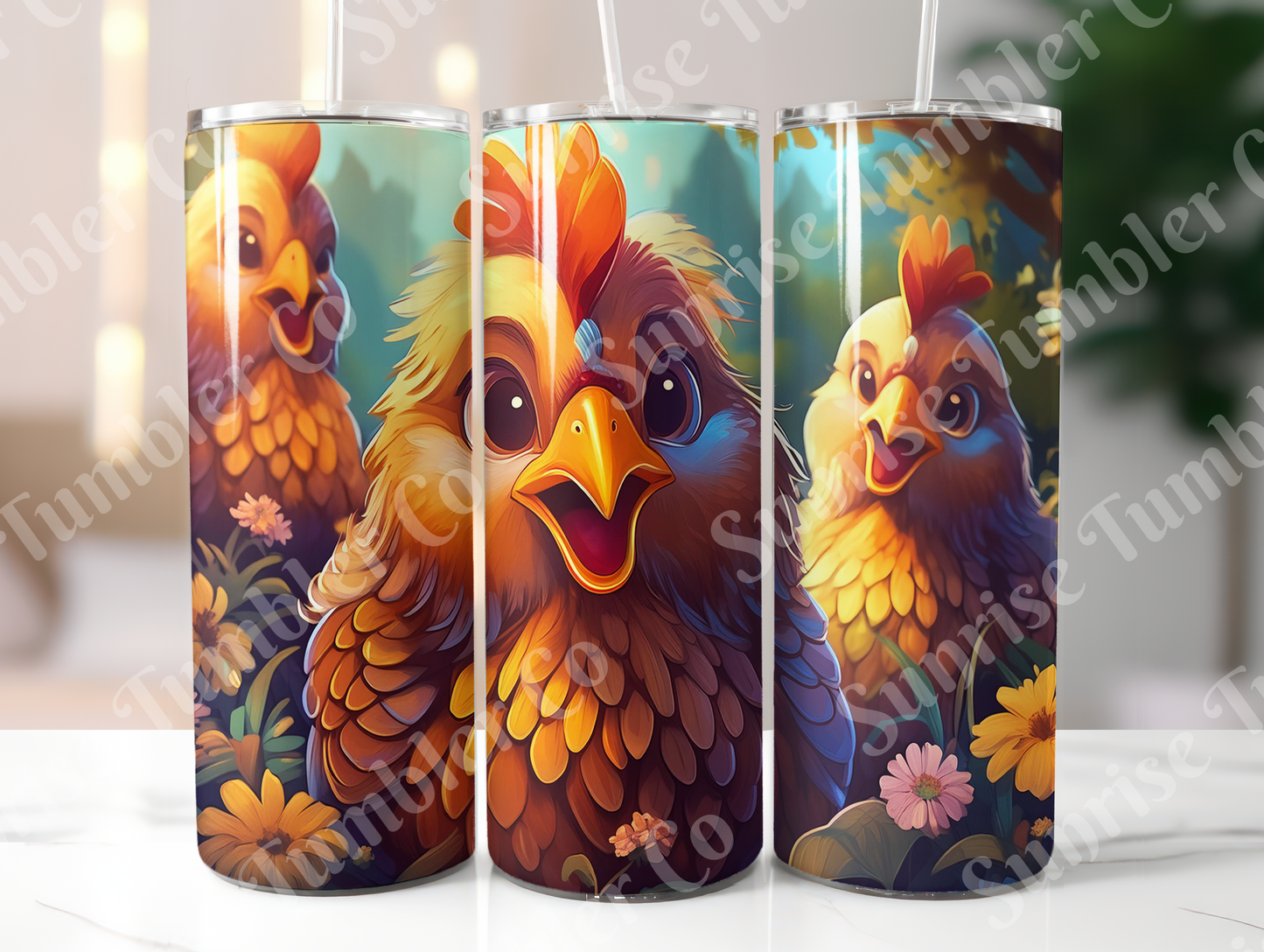 Chicken Variety Part 1 - 20oz and 30oz Tumblers (Glow In The Dark Green And Blue Available)