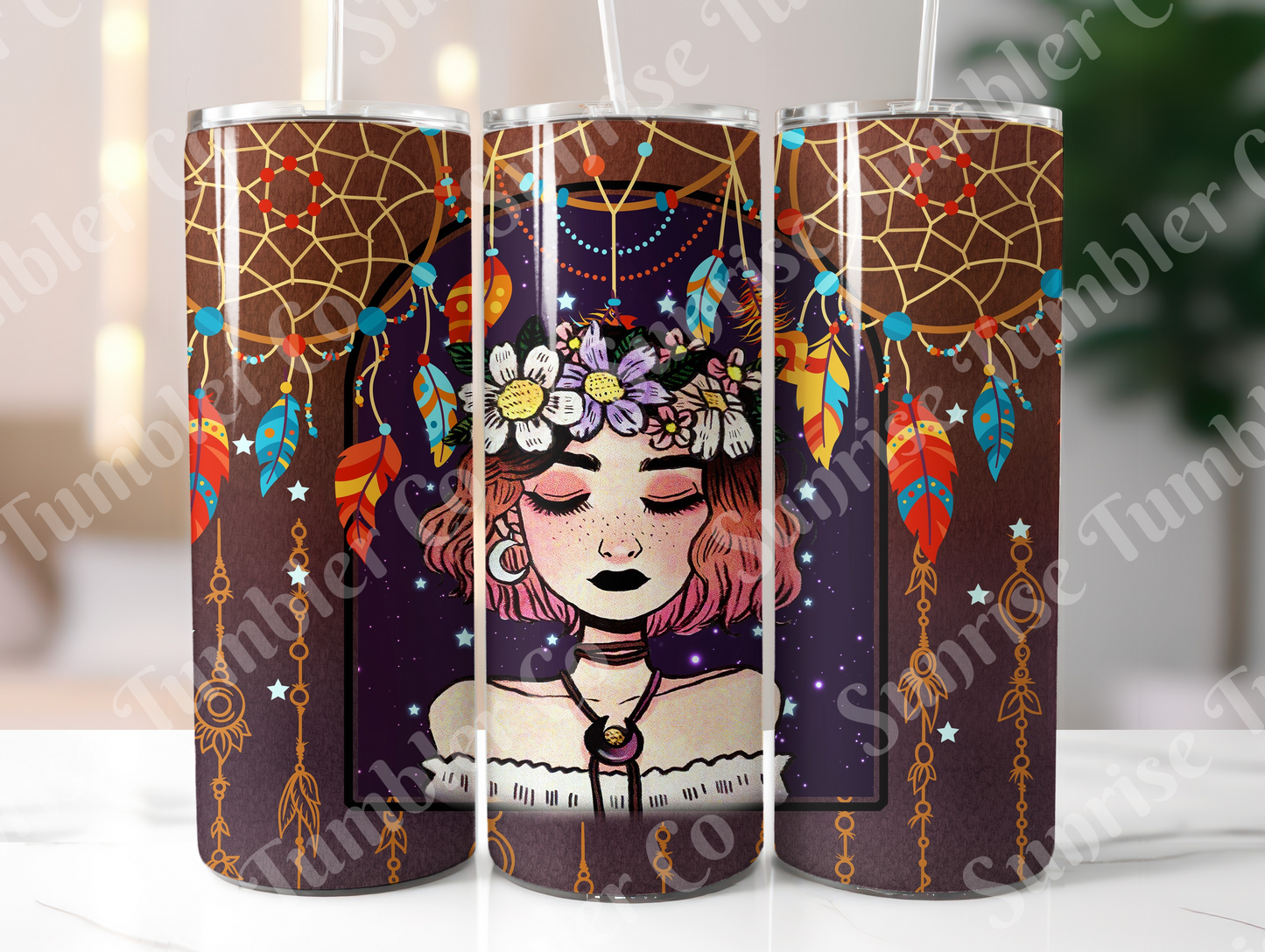 Dream Catcher Variety - 20 oz and 30 oz Tumblers (Glow In The Dark Green and Blue Options Available)