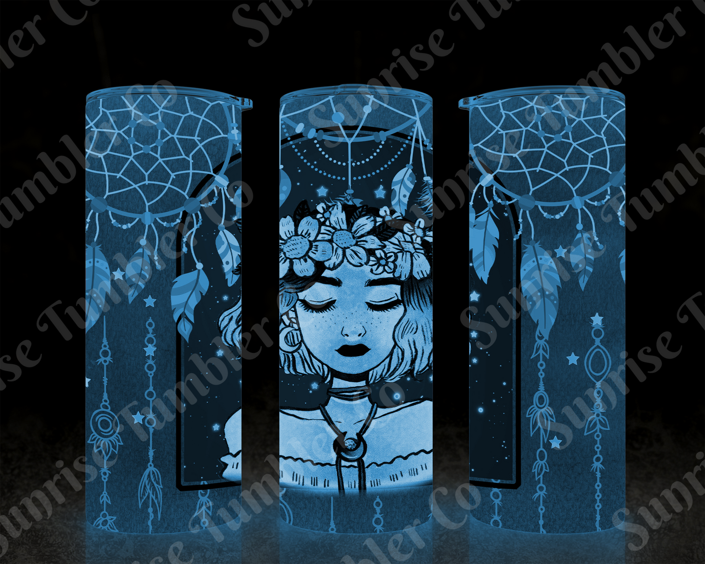 Dream Catcher Variety - 20 oz and 30 oz Tumblers (Glow In The Dark Green and Blue Options Available)