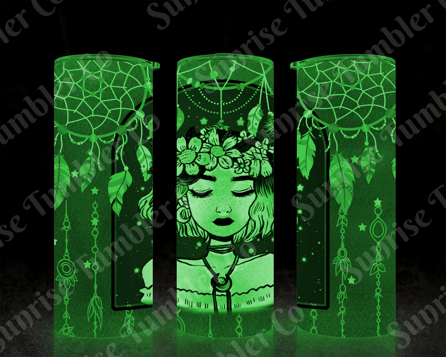 Dream Catcher Variety - 20 oz and 30 oz Tumblers (Glow In The Dark Green and Blue Options Available)