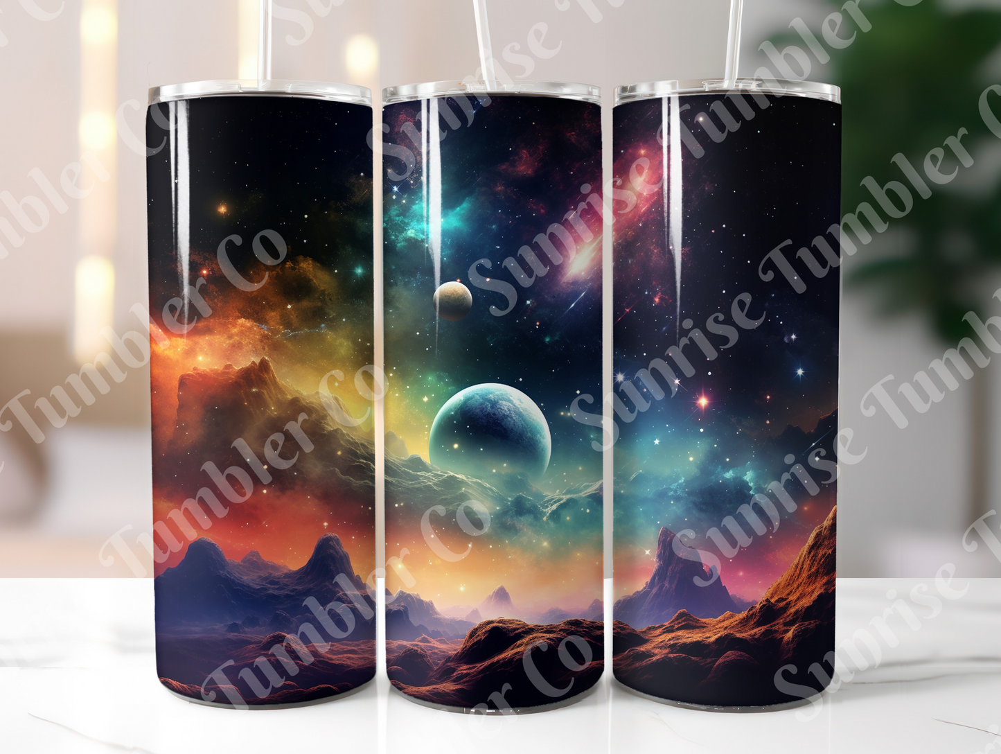 Galaxy and Northern Lights Variety - 20 oz and 30 oz Tumblers (Glow In The Dark Option Available)