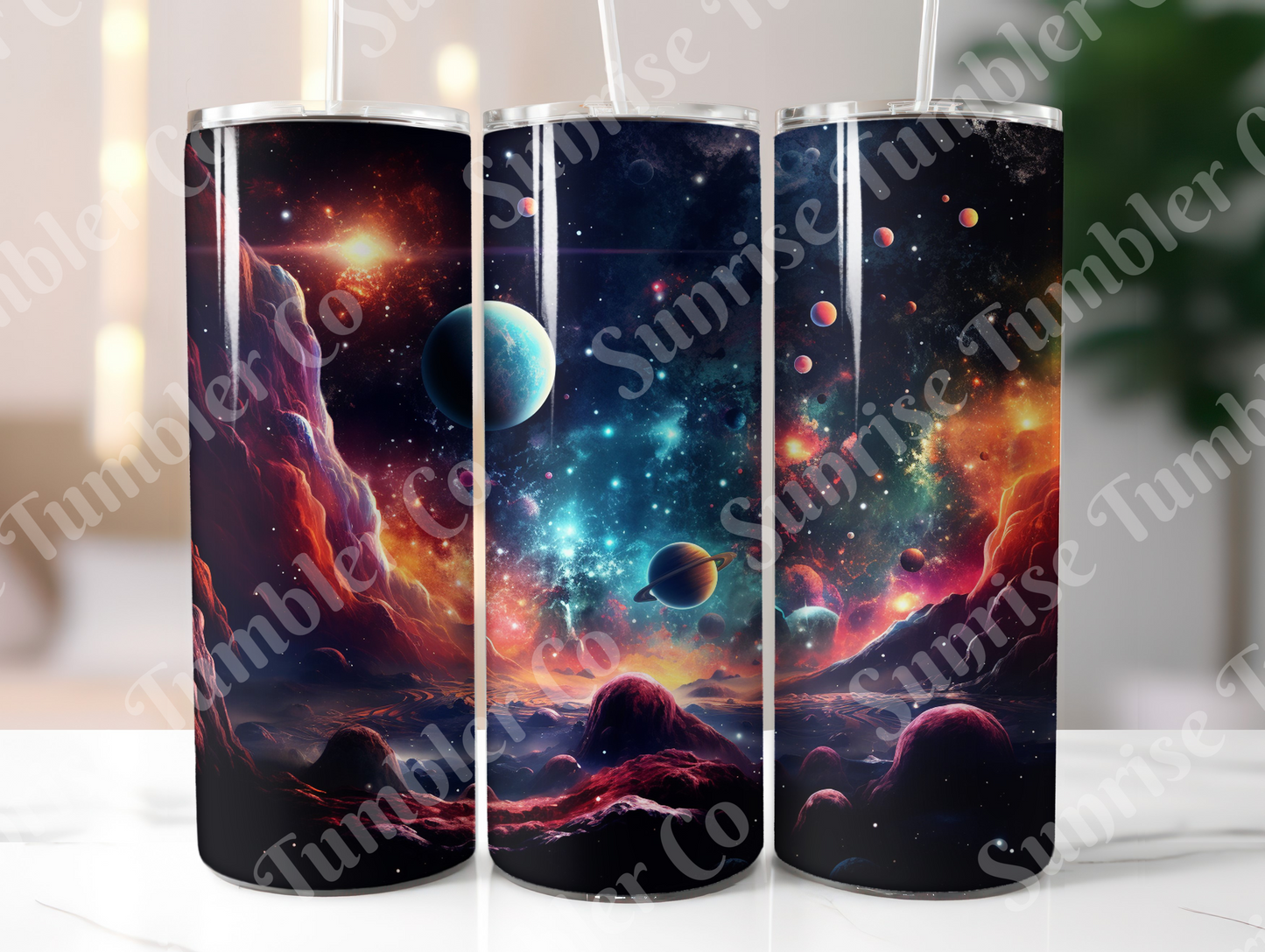 Galaxy and Northern Lights Variety - 20 oz and 30 oz Tumblers (Glow In The Dark Option Available)
