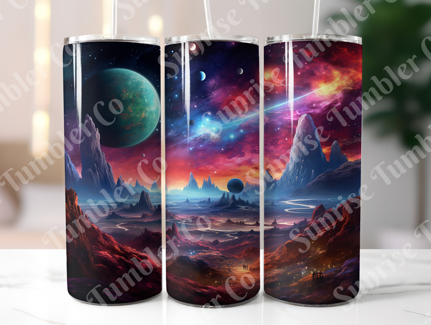 Galaxy and Northern Lights Variety - 20 oz and 30 oz Tumblers (Glow In The Dark Option Available)