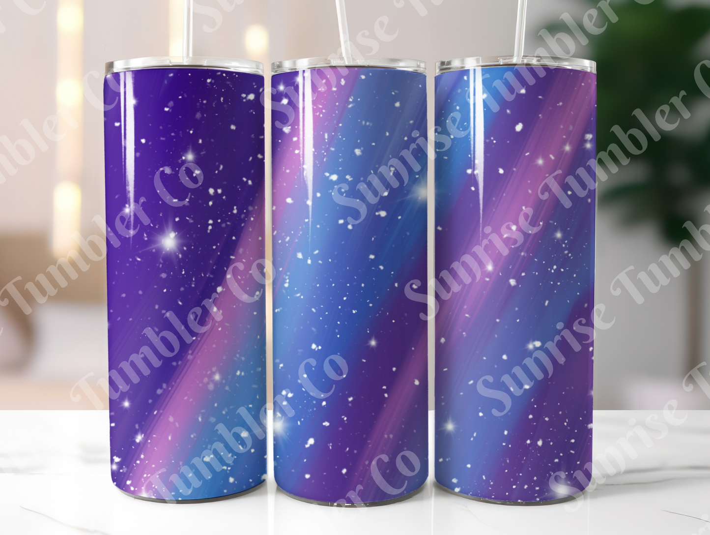 Galaxy and Northern Lights Variety - 20 oz and 30 oz Tumblers (Glow In The Dark Option Available)