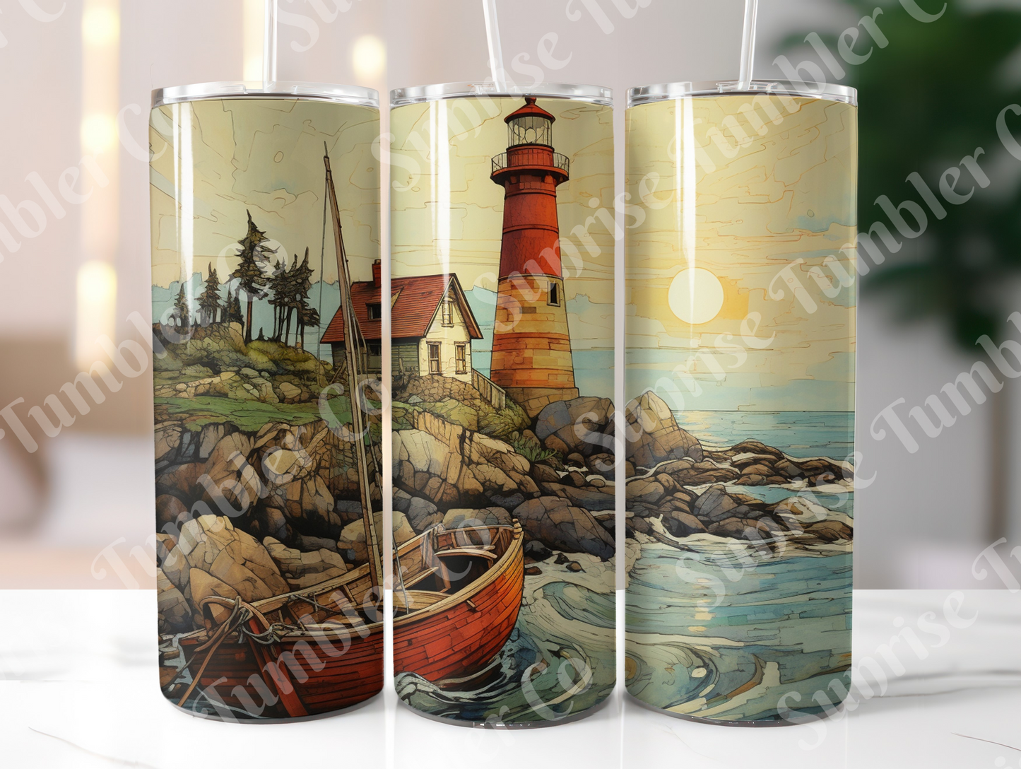 Lighthouse Variety Part 1 - 20oz and 30oz Tumblers (Glow In The Dark Green And Blue Available)