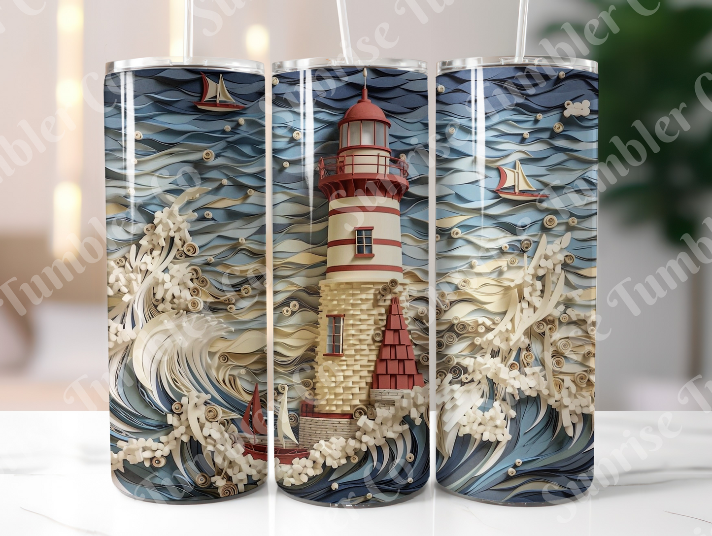 Lighthouse Variety Part 1 - 20oz and 30oz Tumblers (Glow In The Dark Green And Blue Available)