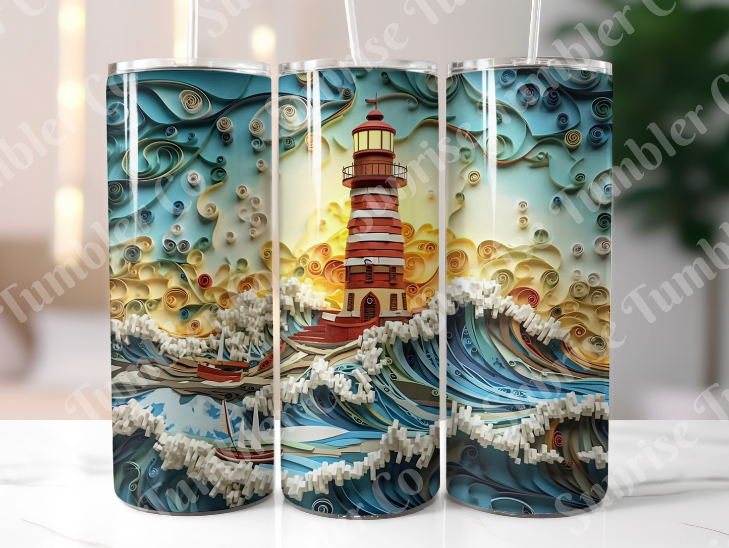 Lighthouse Variety Part 1 - 20oz and 30oz Tumblers (Glow In The Dark Green And Blue Available)