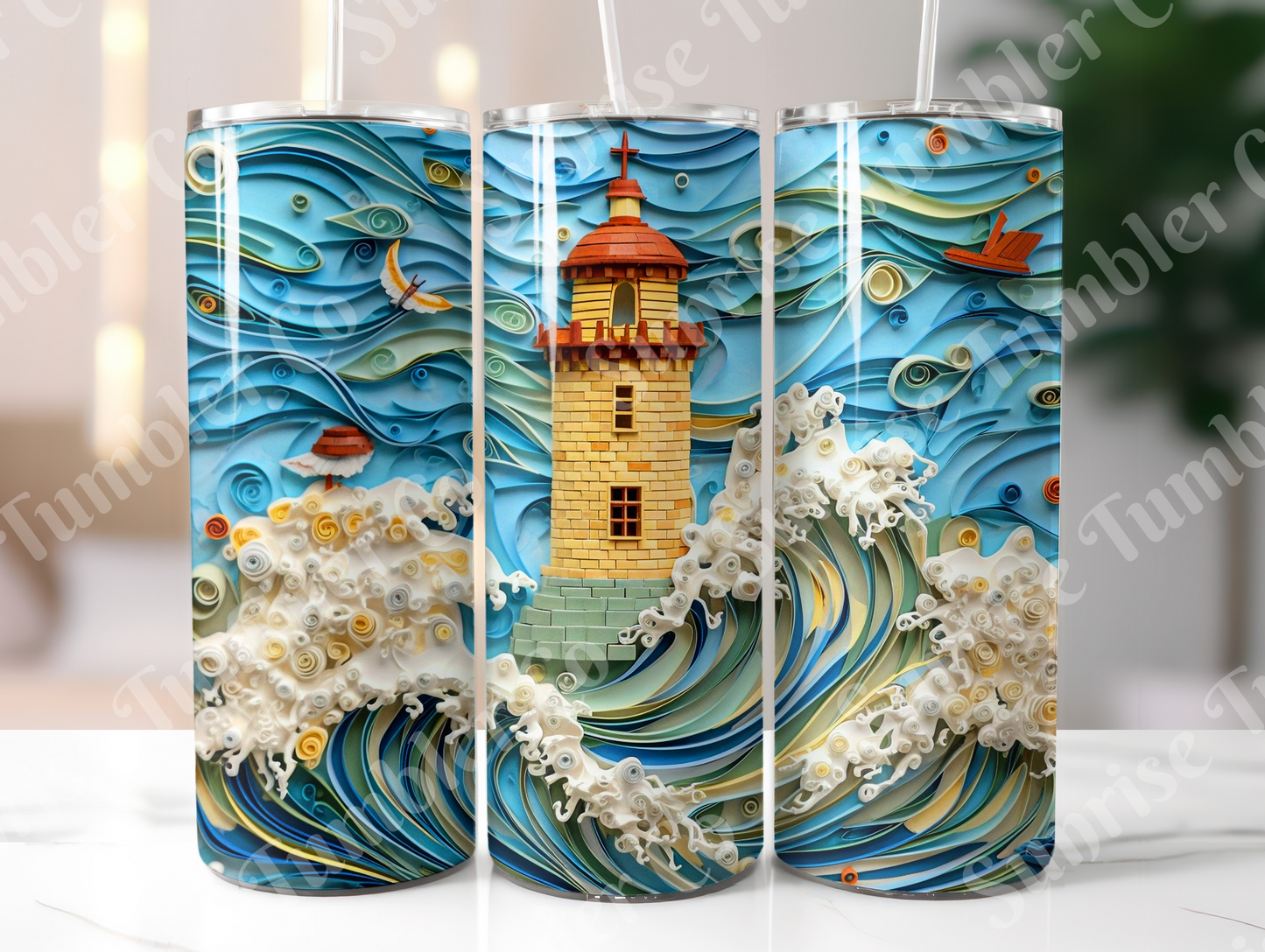 Lighthouse Variety Part 1 - 20oz and 30oz Tumblers (Glow In The Dark Green And Blue Available)