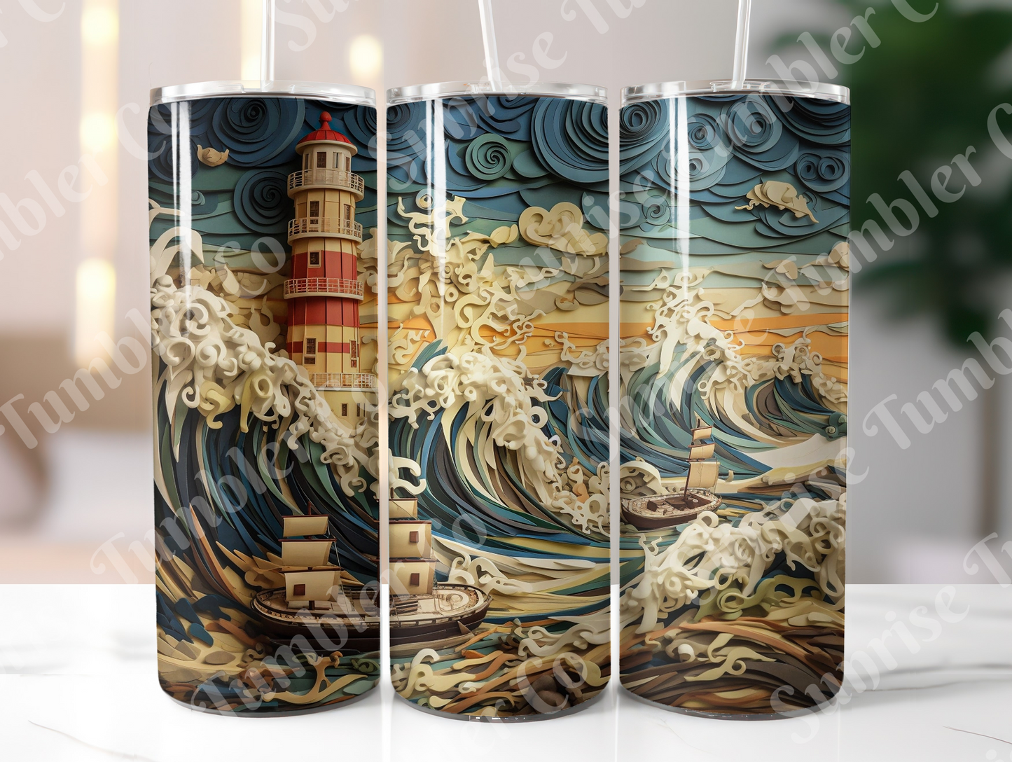 Lighthouse Variety Part 1 - 20oz and 30oz Tumblers (Glow In The Dark Green And Blue Available)