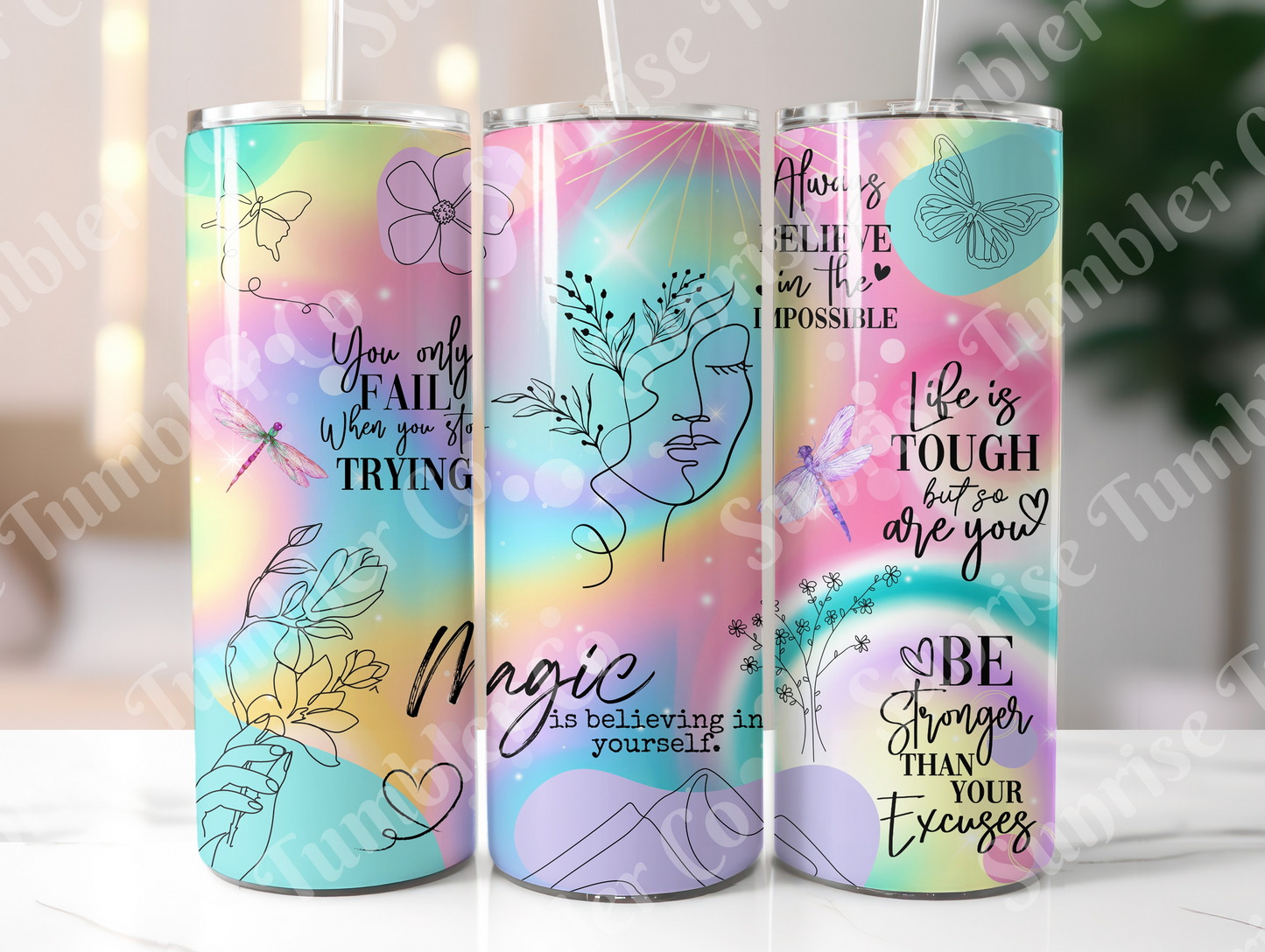 Positive and Inspirational Variety Part 4 - 20 oz and 30 oz Tumblers 9glow In The Dark Option Available)