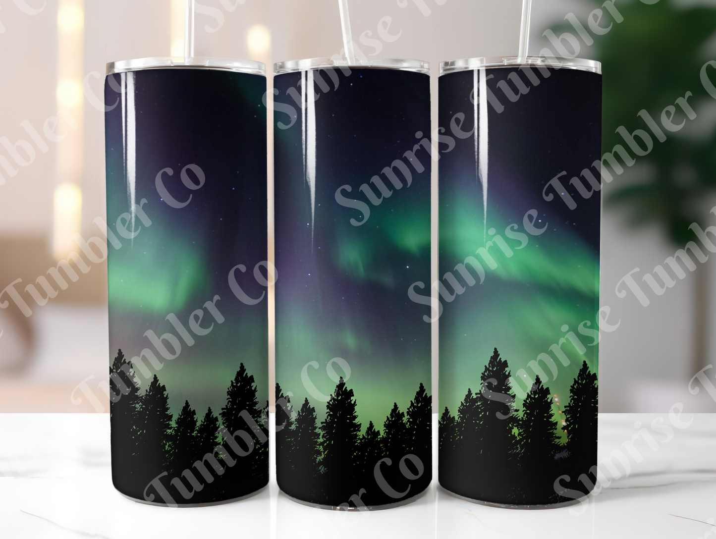 Galaxy and Northern Lights Variety - 20 oz and 30 oz Tumblers (Glow In The Dark Option Available)