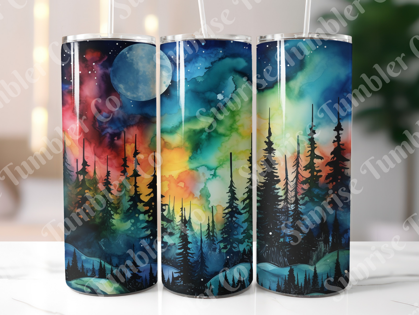 Galaxy and Northern Lights Variety - 20 oz and 30 oz Tumblers (Glow In The Dark Option Available)