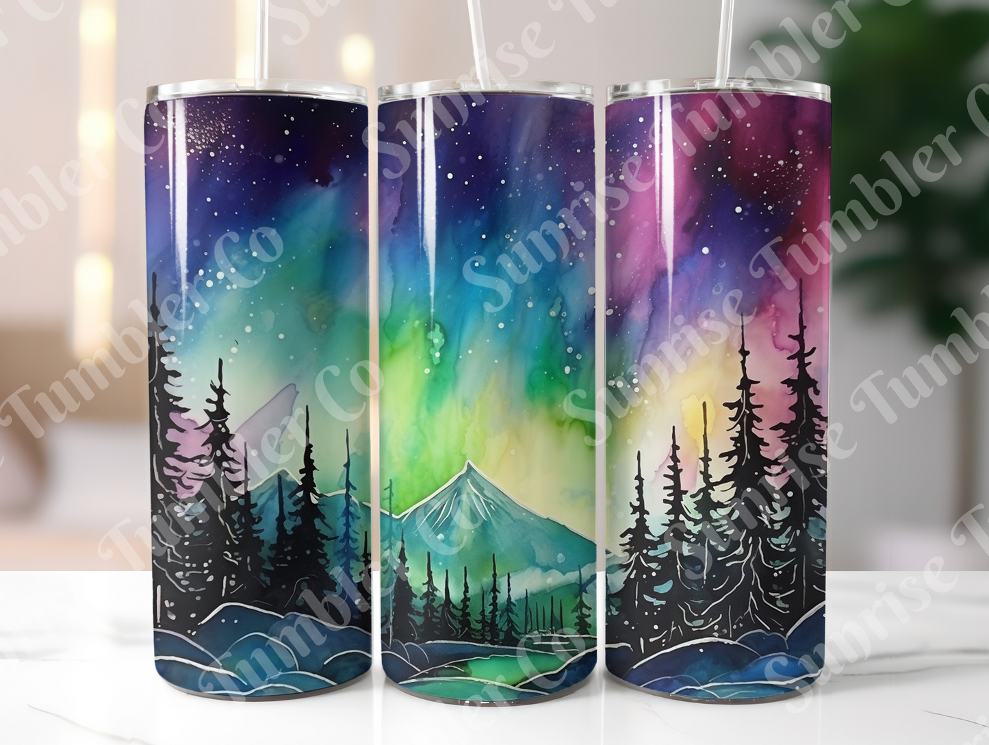 Galaxy and Northern Lights Variety - 20 oz and 30 oz Tumblers (Glow In The Dark Option Available)