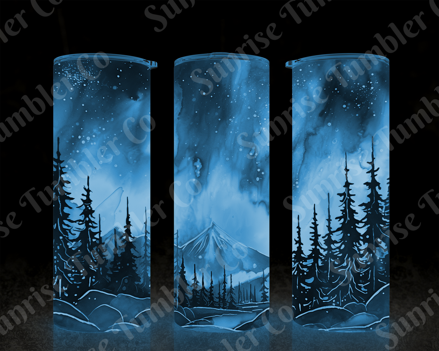 Galaxy and Northern Lights Variety - 20 oz and 30 oz Tumblers (Glow In The Dark Option Available)