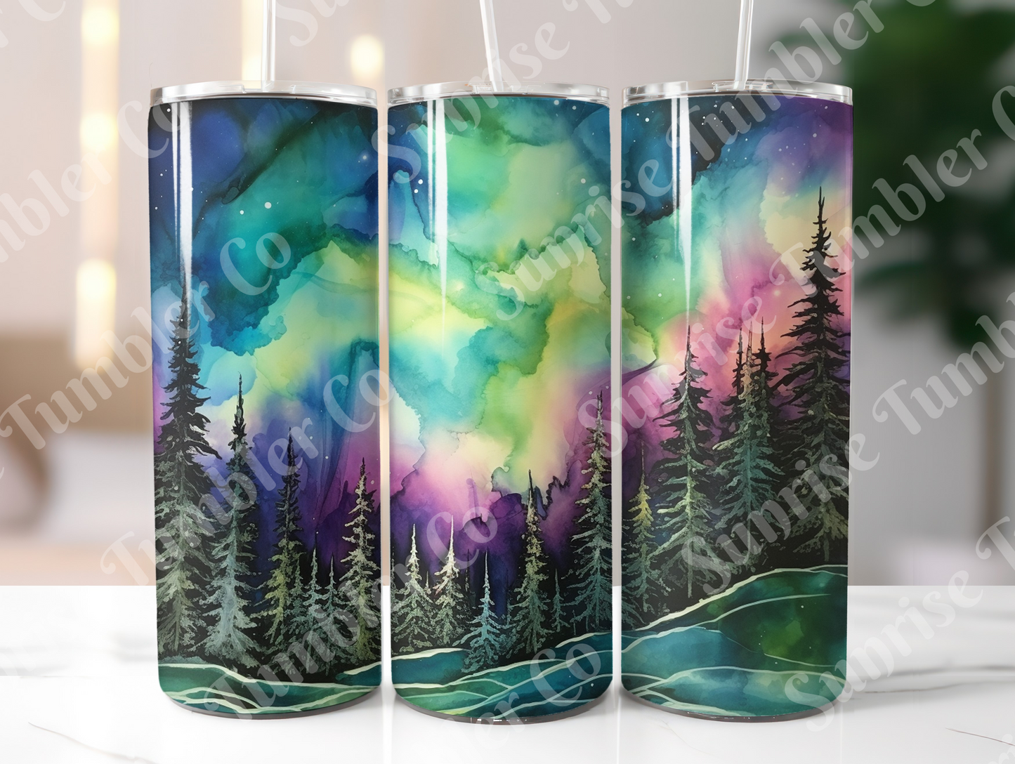 Galaxy and Northern Lights Variety - 20 oz and 30 oz Tumblers (Glow In The Dark Option Available)