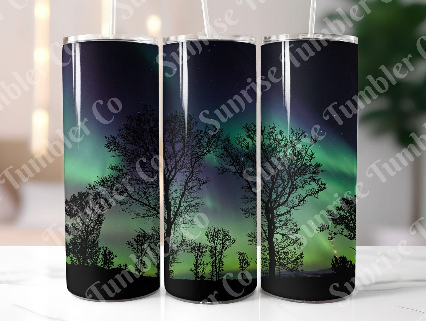 Galaxy and Northern Lights Variety - 20 oz and 30 oz Tumblers (Glow In The Dark Option Available)