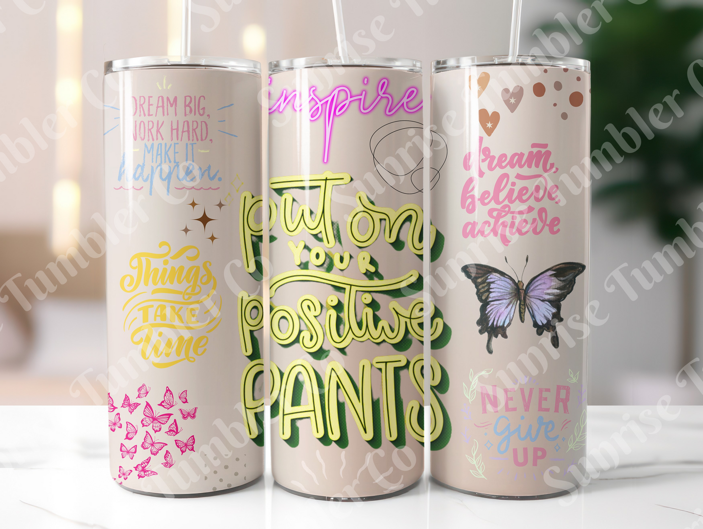 Positive and Inspirational Sayings Variety Part 2 - 20 oz and 30 oz Tumblers (Glow In The Dark Option Available)