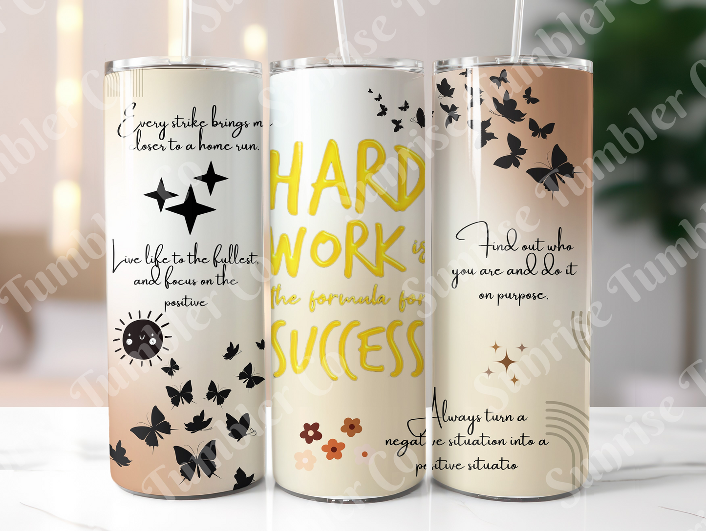 Positive and Inspirational Sayings Variety Part 2 - 20 oz and 30 oz Tumblers (Glow In The Dark Option Available)