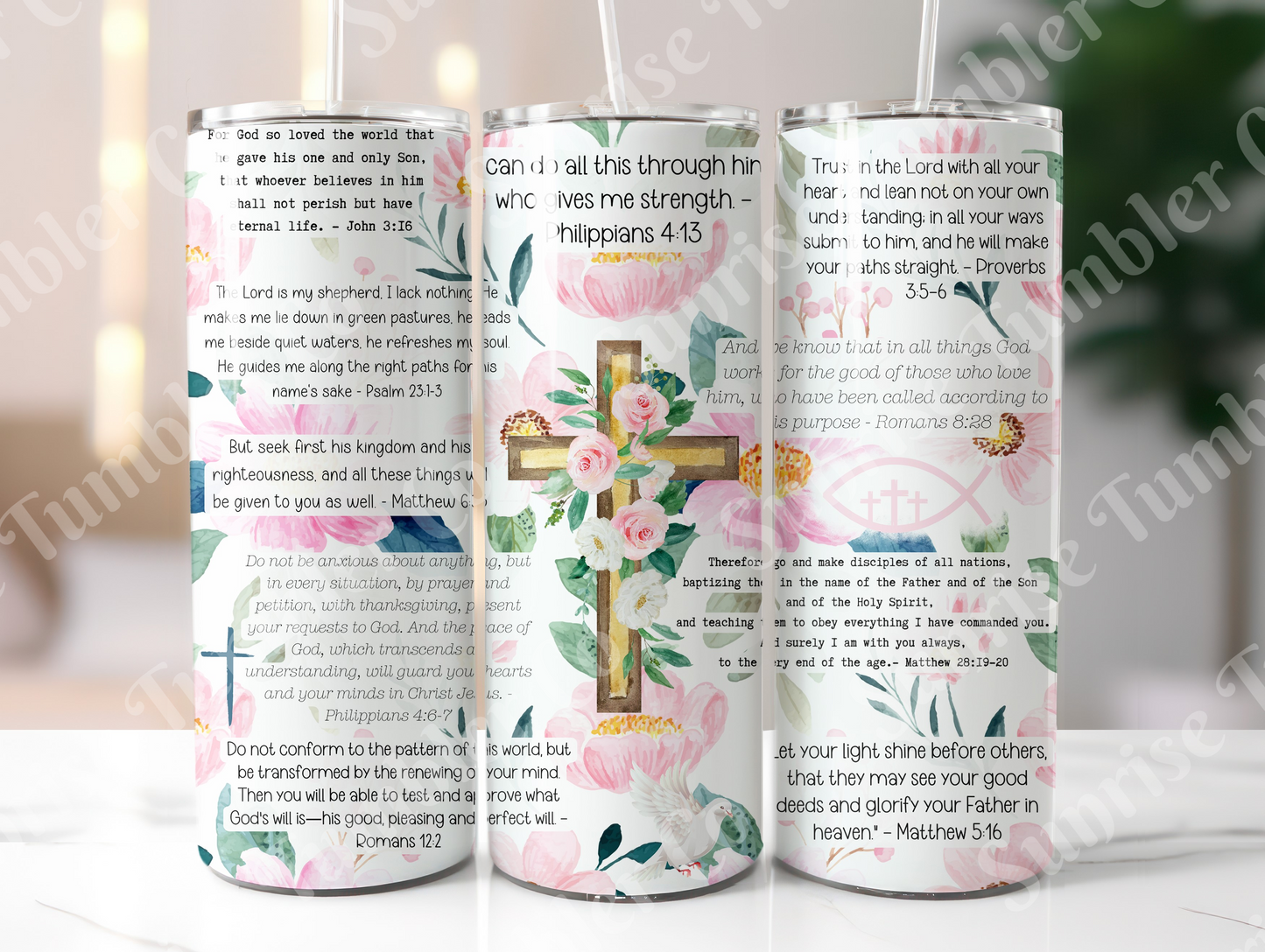 Faith Quotes Variety - 20 oz and 30 oz Tumblers (Glow In The Dark Options Available)