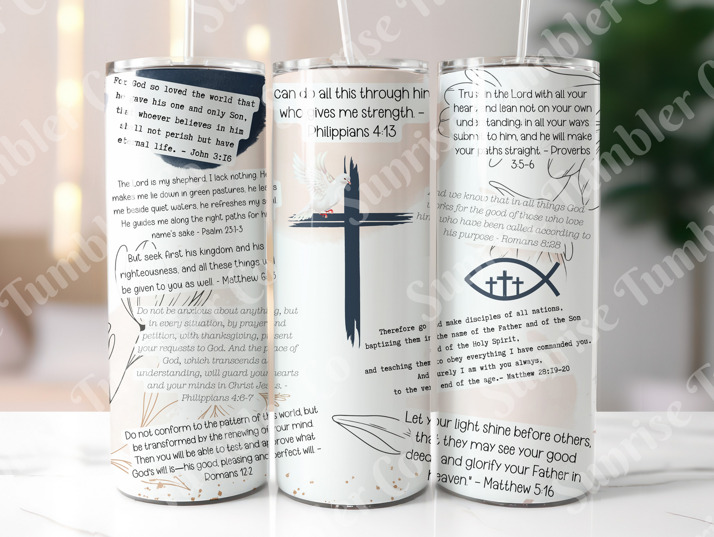Faith Quotes Variety - 20 oz and 30 oz Tumblers (Glow In The Dark Options Available)