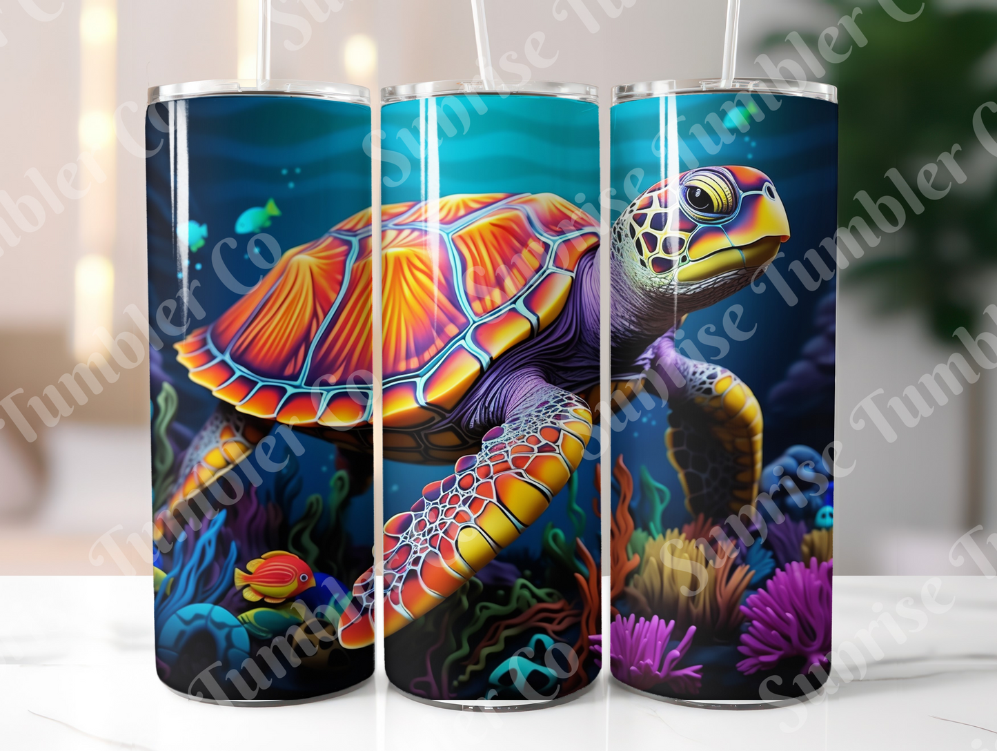 Sea Turtle Variety Part 1 - 20oz and 30oz Tumblers (Glow In The Dark Green And Blue Available)
