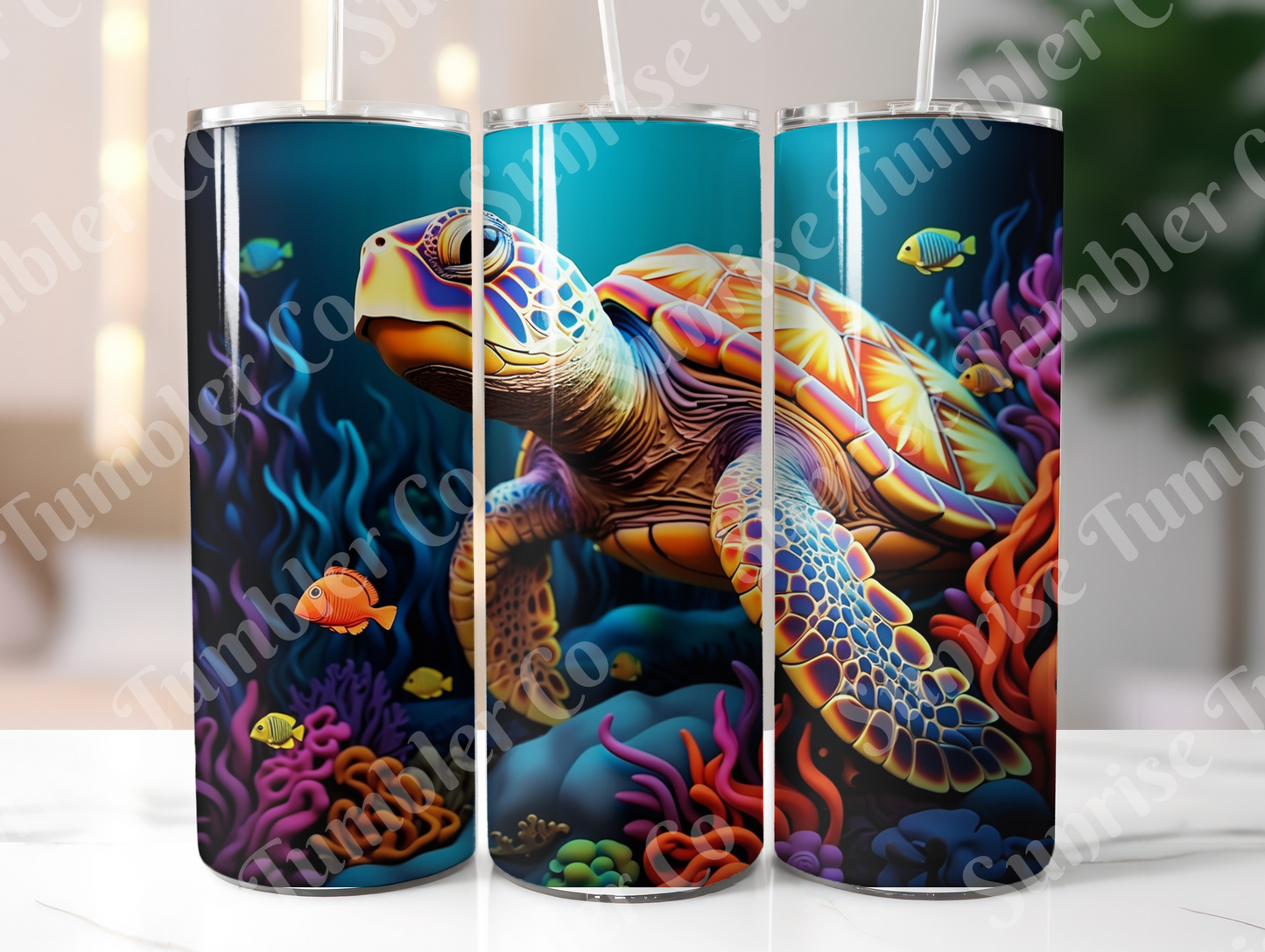 Sea Turtle Variety Part 1 - 20oz and 30oz Tumblers (Glow In The Dark Green And Blue Available)