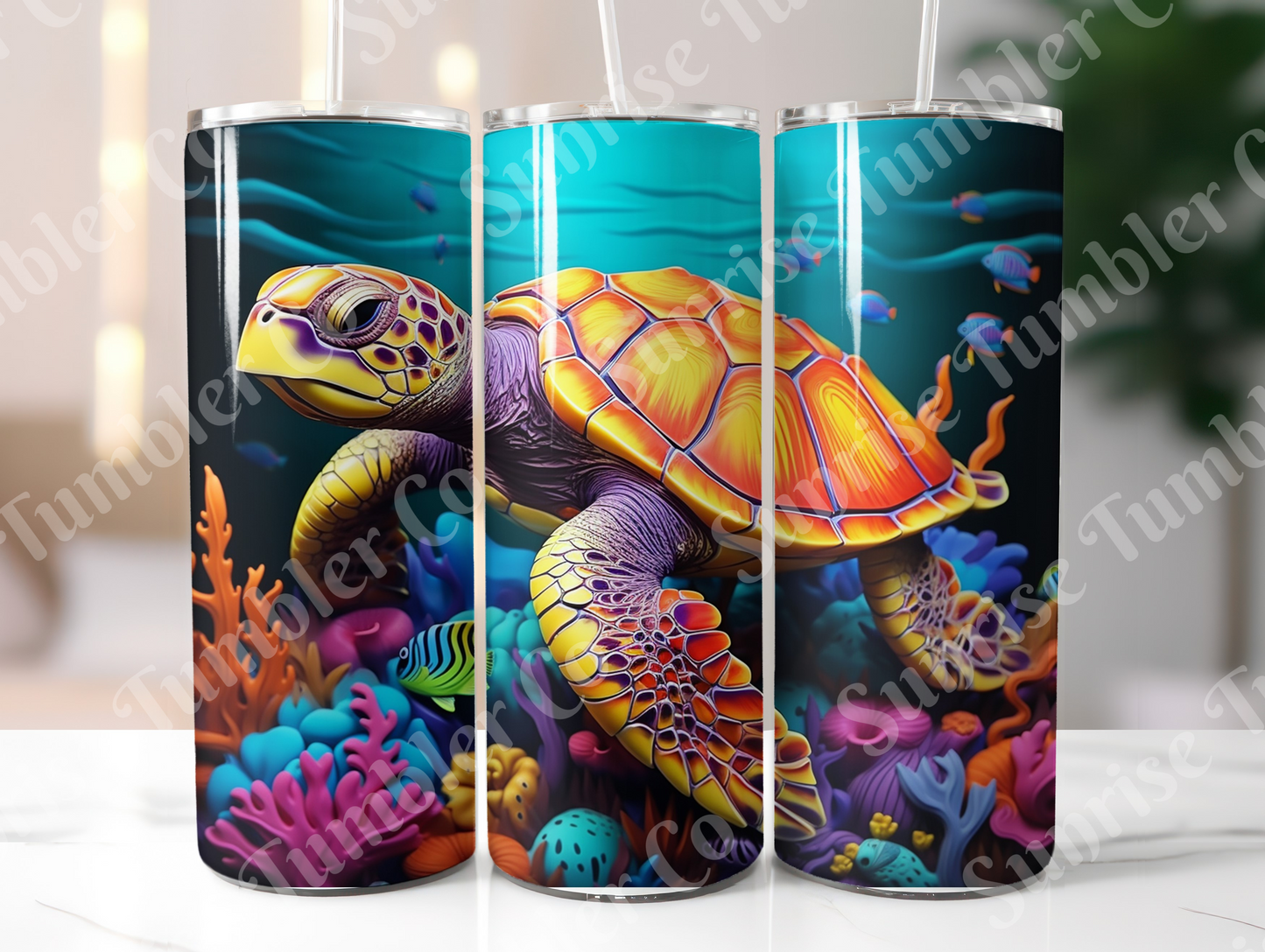Sea Turtle Variety Part 1 - 20oz and 30oz Tumblers (Glow In The Dark Green And Blue Available)