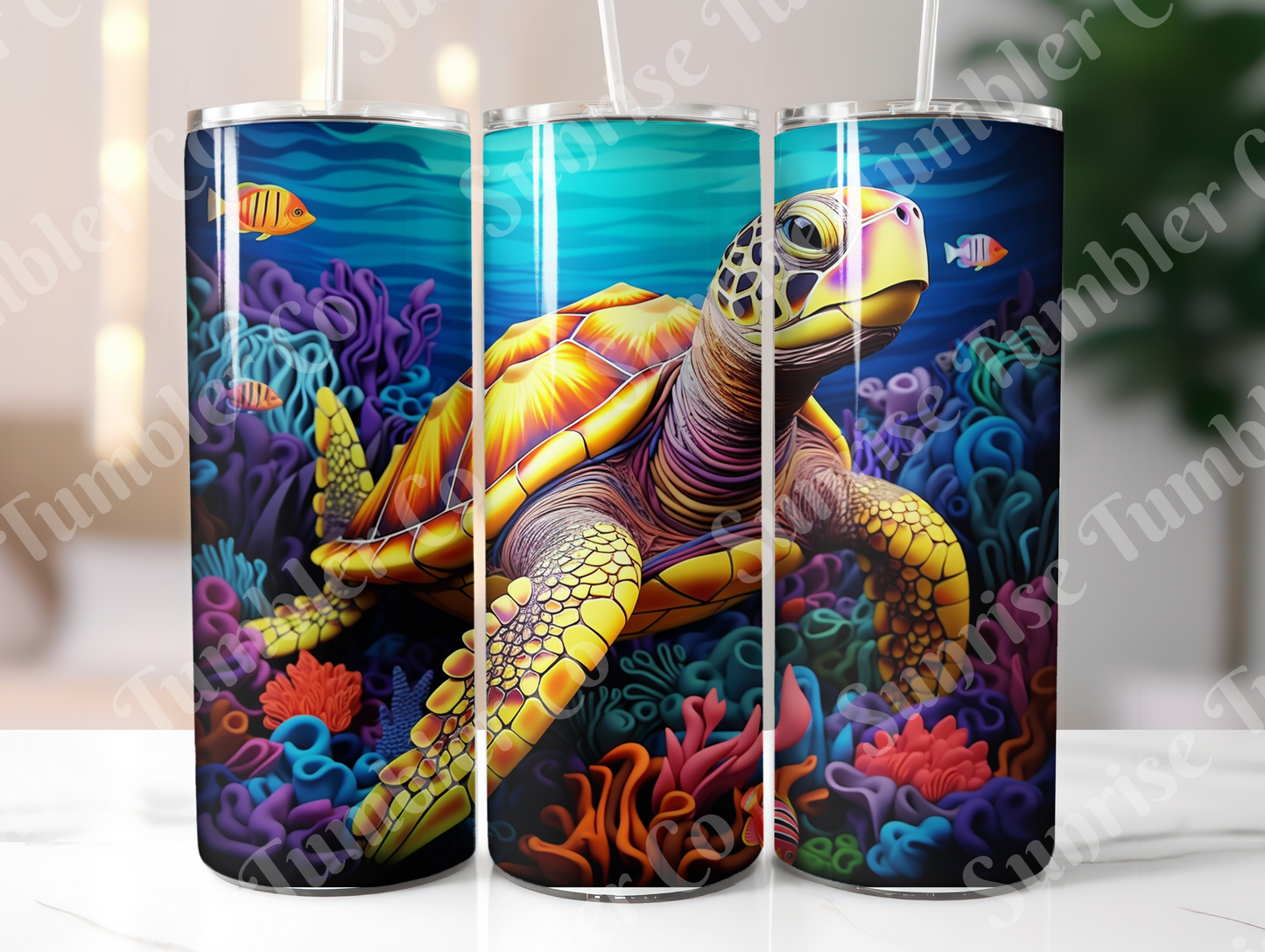 Sea Turtle Variety Part 1 - 20oz and 30oz Tumblers (Glow In The Dark Green And Blue Available)