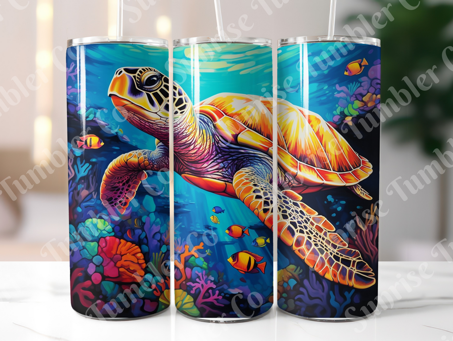 Sea Turtle Variety Part 2 - 20oz and 30oz Tumblers (Glow In The Dark Green And Blue Available)