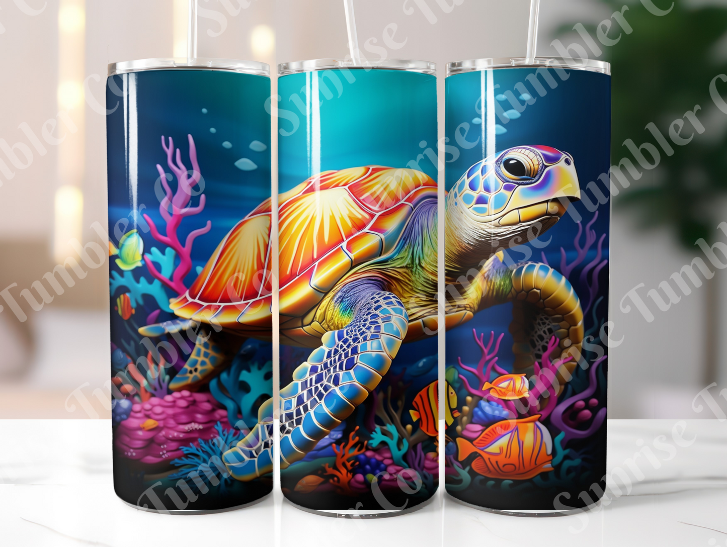 Sea Turtle Variety Part 2 - 20oz and 30oz Tumblers (Glow In The Dark Green And Blue Available)